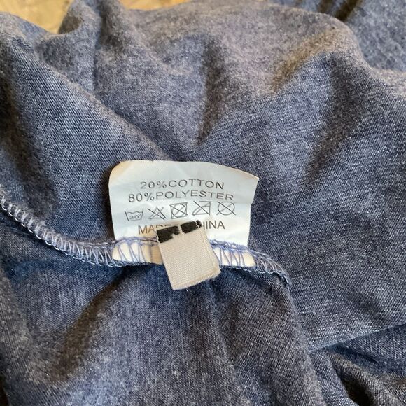 Tunic Women's L Heather Blue High Low Off the Shoulder Long Sleeve Casual - Picture 9 of 9